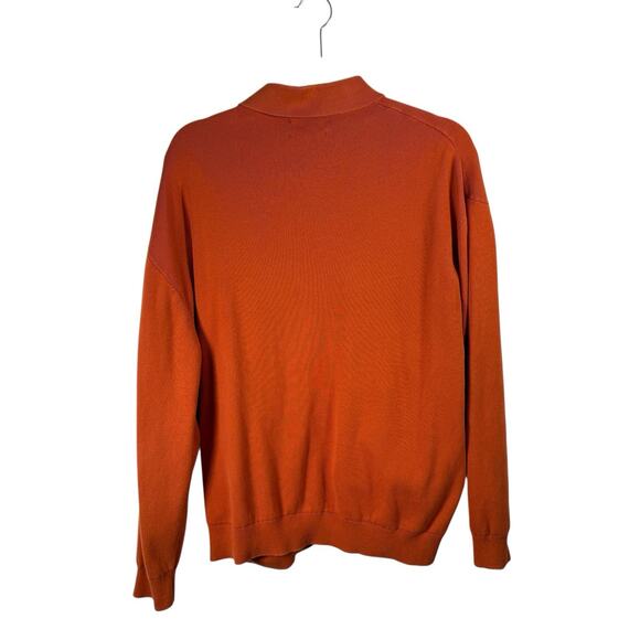COS Relaxed Polo Sweater Orange 100% Cotton Preppy Capsole Office Womens Large - Picture 6 of 6